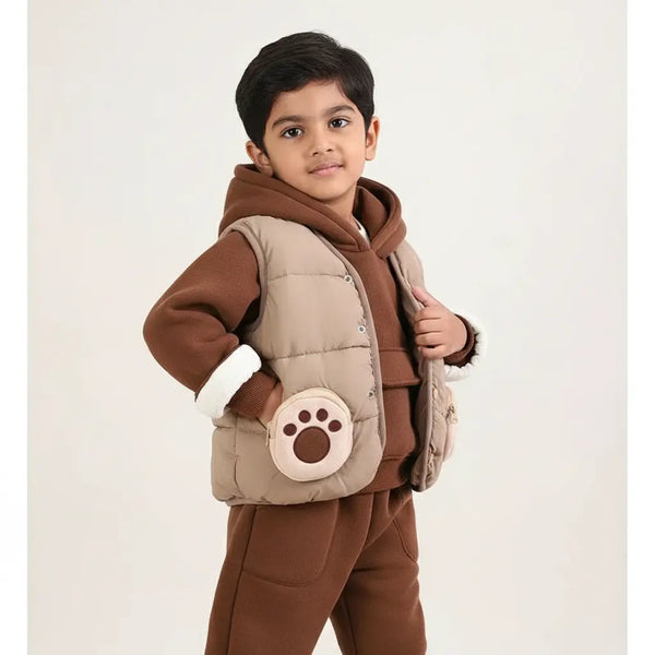 Boys Puffer Jacket, Sweatshirt And Joggers Set TrendyKid