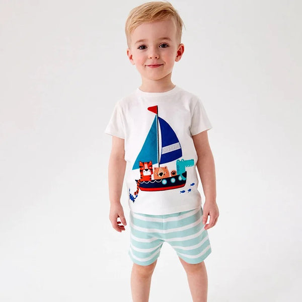 Boys Set Printed T-Shirt With Shorts