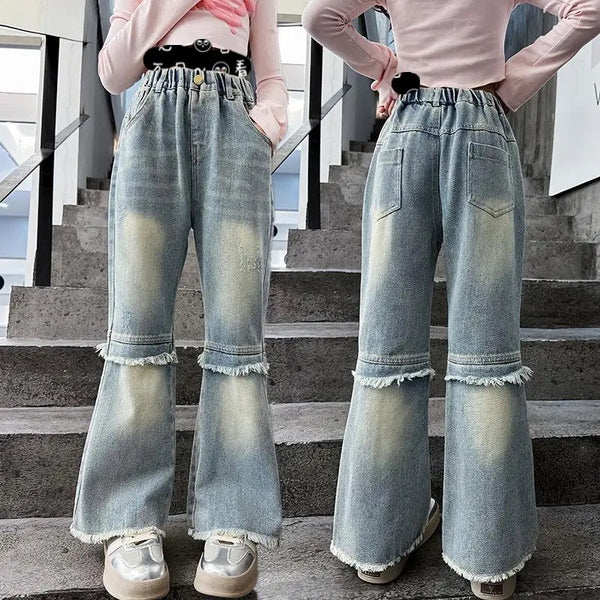 Girls Tiered Rugged Jeans