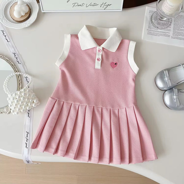 Girls Polo Pleated Dress