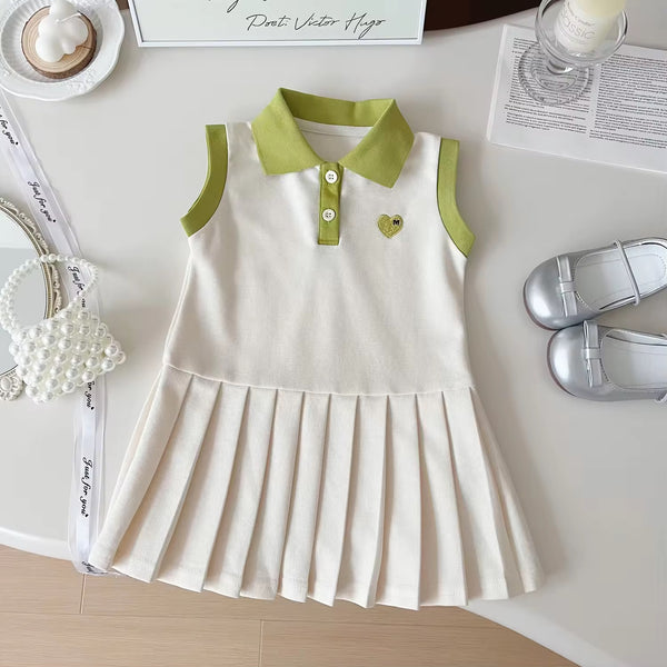 Girls Polo Pleated Dress