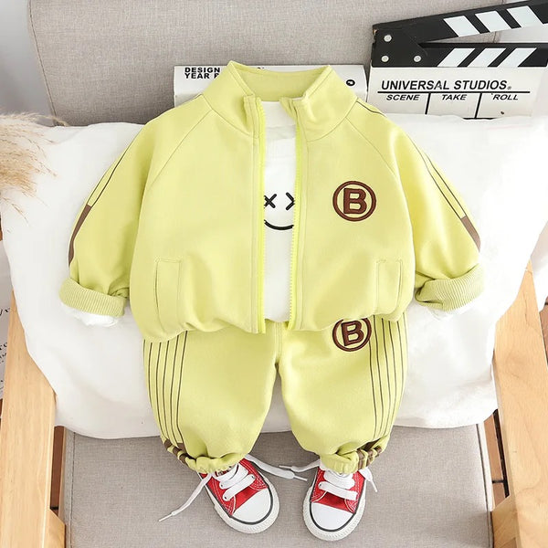 Boys Green Co-ord Set With Printed T-Shirt 3 Pcs Set