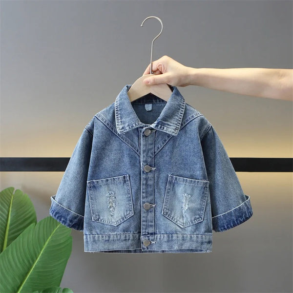 Girls Embellished Bow Denim Jacket