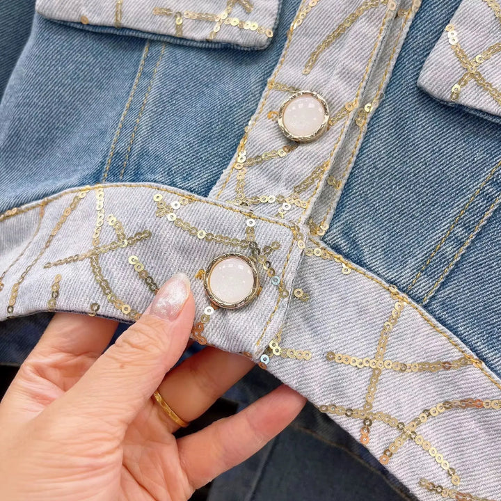 Girls Denim Cropped Jacket & Wide-Leg Pants TrendyKid