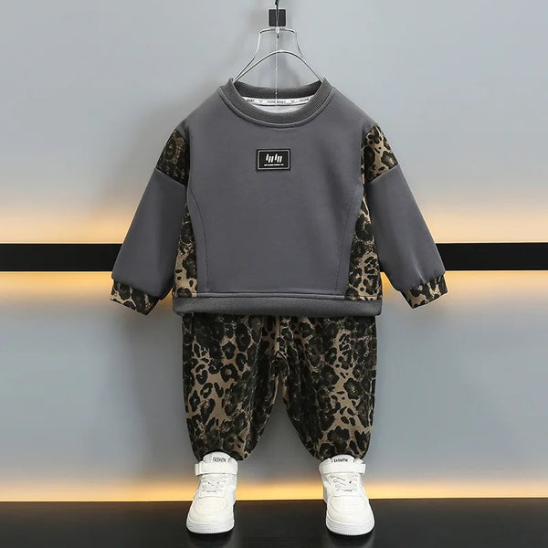 Boys Grey Sweatshirt And Jogger 2 Pcs Set