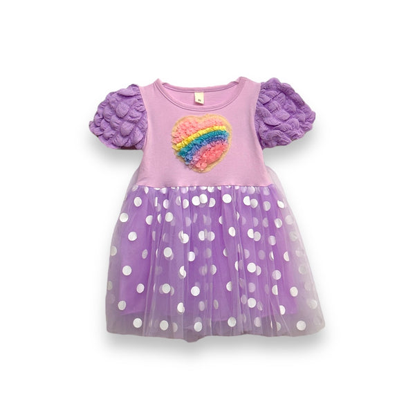Girls Purple Rainbow Motif Dress