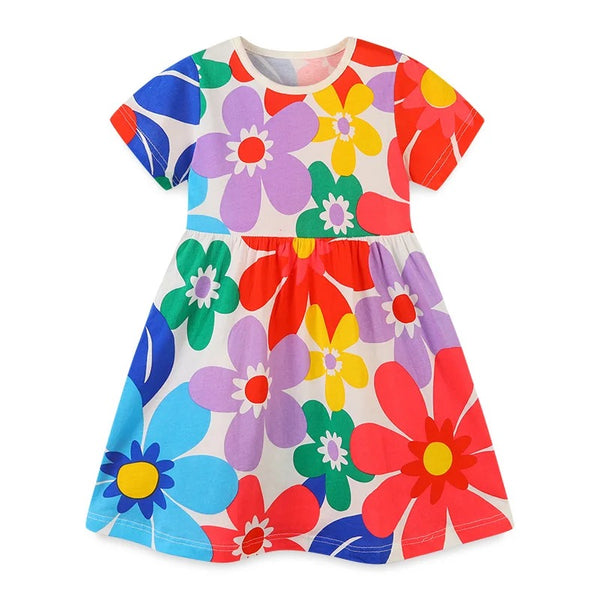 Girls Colorful Floral Dress