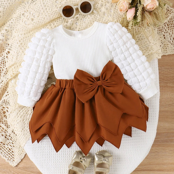 Baby Girl Cute White Top and Skirt Set