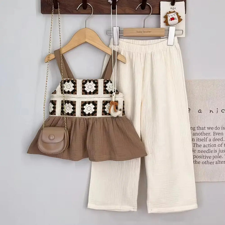 Girls Boho-Bloom Crochet Top And Pant Set TrendyKid