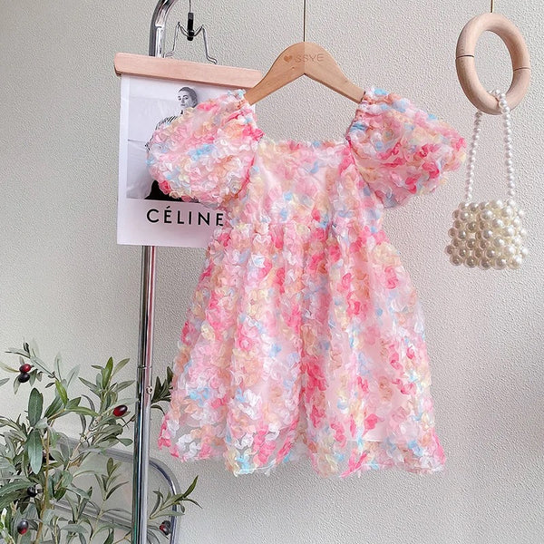 Girls Fashion Chiffon Dress Elegant Floral Flower Dress