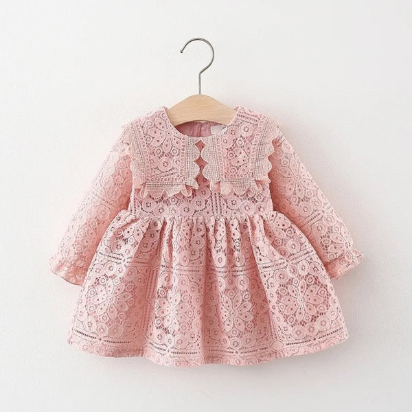 Girls Pink Lace Dress