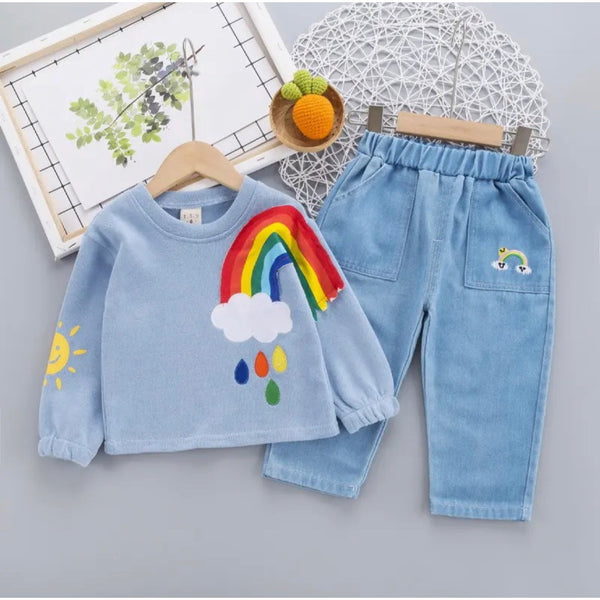 Boys Blue T-Shirt With Jeans Set