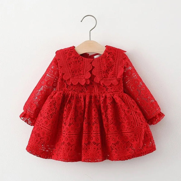 Girls lace long sleeves dress