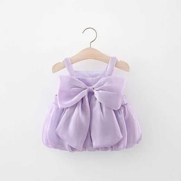 Girls Purple Dress With Bow