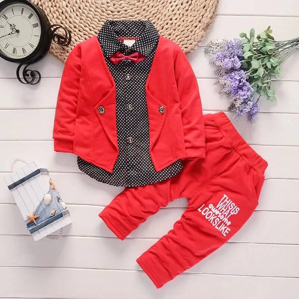 Boys Party Red Formal Suit