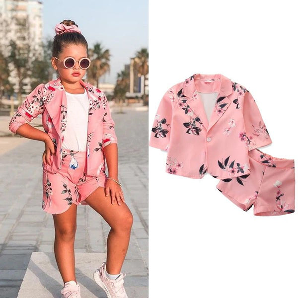 Girls Stylish Summer Pink Co-Ord Set