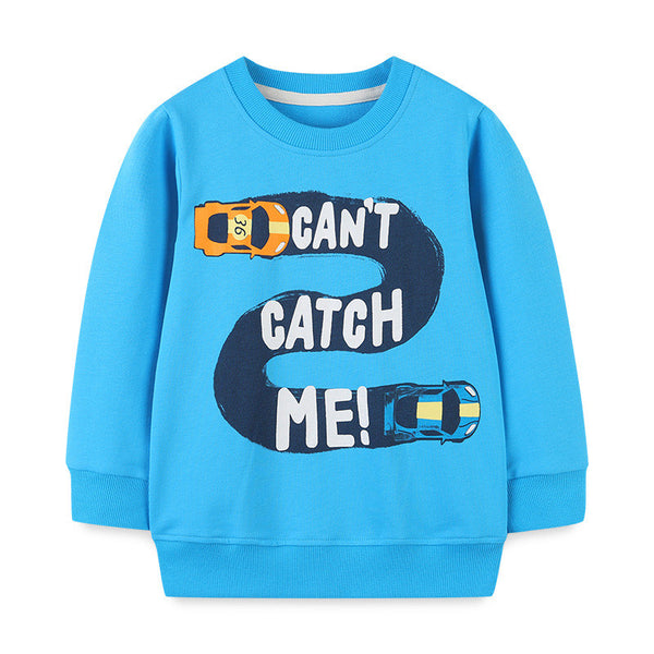 Boys Stylish Blue Sweatshirt with graphic Print