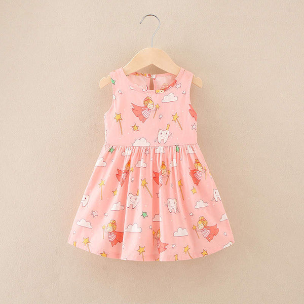 Girls Fairy Printed Casual Summer Dress