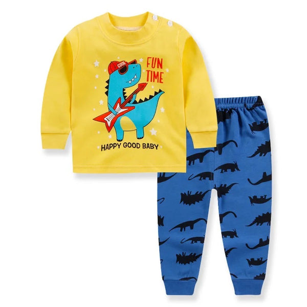 Boys yellow cartoon print Set