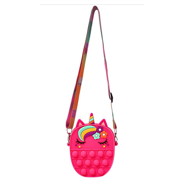 Kids girls Unicorn sling bag cute popit sling with strap pouch coin toy sling