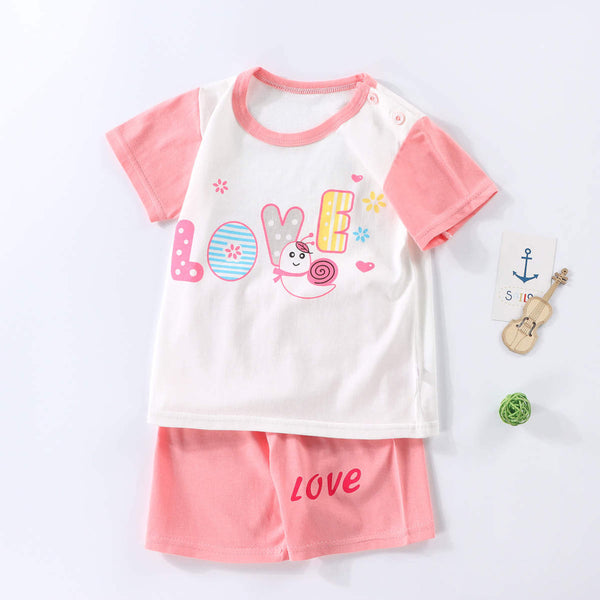 Girls White & Pink Summer Set