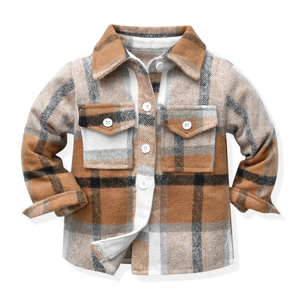 Boys Brown Plaid Shirt