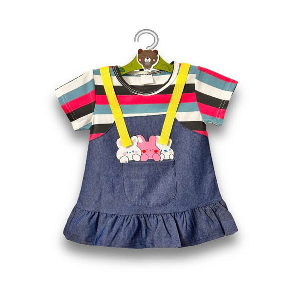 Girls Multicoloured Denim Dress