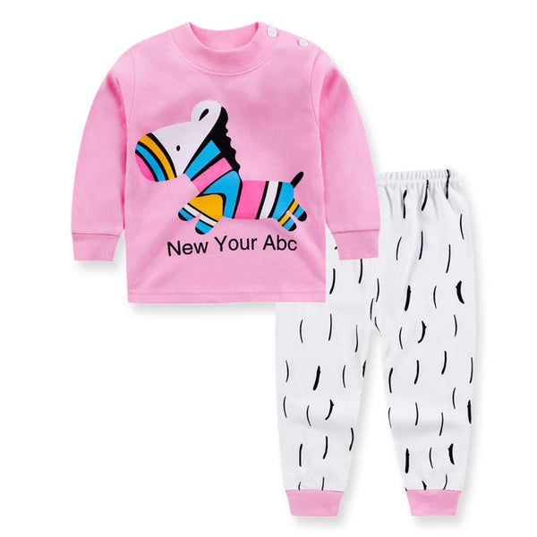 Girls Full Sleeves Pink Homewear Set