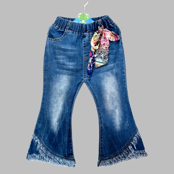 Girls Stylish Jeans With Scarf