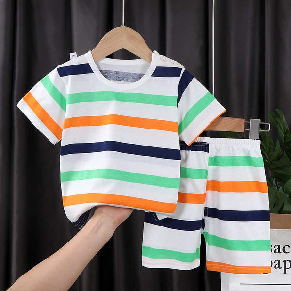 Boys Multicolour Striped Summer Set