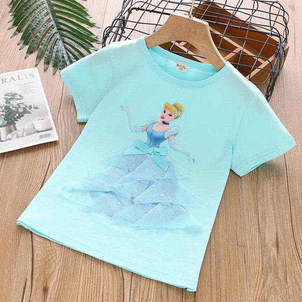 Girls Princess Tshirt with 3D net style