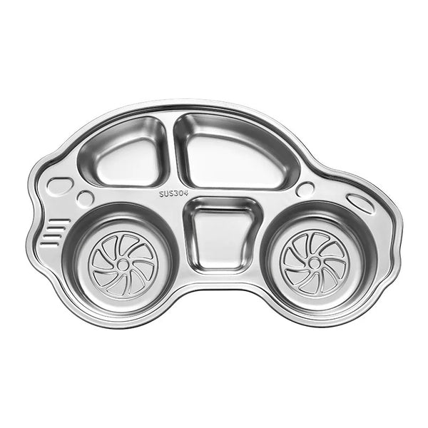 Cute Car Shape Stainless Steel Plate for Kids