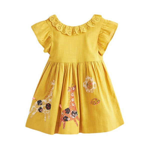 Girls Summer Cotton Yellow Dress